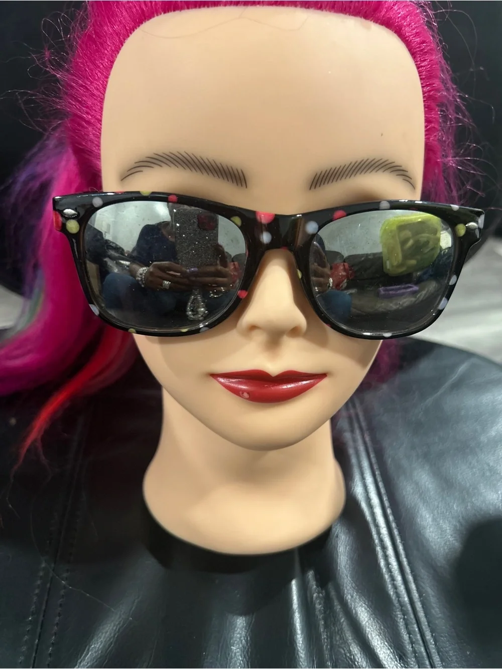 Stylish Black Polka Dot Sunglasses - Women Accessories